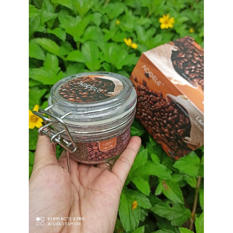 A7 Muối Tắm Coffe Dừa Cao Cấp 120gr Tẩy Tế Bào Chết Toàn Thân Giúp Da Trắng Mịn, Giảm Thâm Sạm Hũ To Quai Sắt