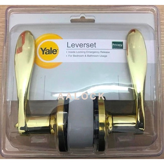 Khóa tay gạt Yale VL5322 US3 cho cửa WC- loại khoá cửa phòng màu vàng của Mỹ- NPP AALock