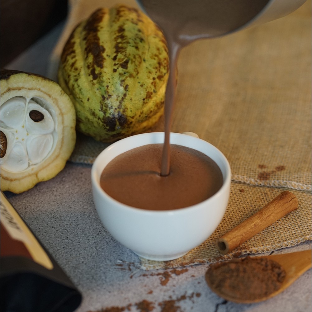 Bột cacao nguyên chất không đường Heyday Cacao - Thượng Hạng 24% Bơ Cacao, Chứng Nhận UTZ - Lon Giấy 200g