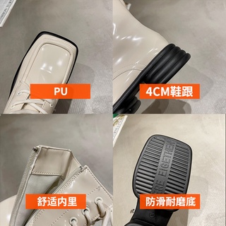 BOOTS NỮ DA BÓNG MŨI VUÔNG ĐẾ 4CM