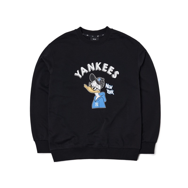 Áo sweater DISNEY MLB MTD1 dáng rộng in hình vịt Donald phong cách thường ngày thời trang thu đông dành cho cả nam và nữ
