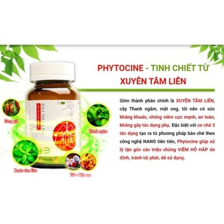 [Xuyên Tâm Liên] PHYTOCINE giảm ho sốt, đau rát họng, nhiều đờm, khản tiếng, nâng cao sức đề kháng