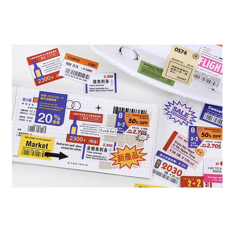 Flowertree Bộ 40 Sticker Dán Trang Trí Sổ Tay Xinh Xắn