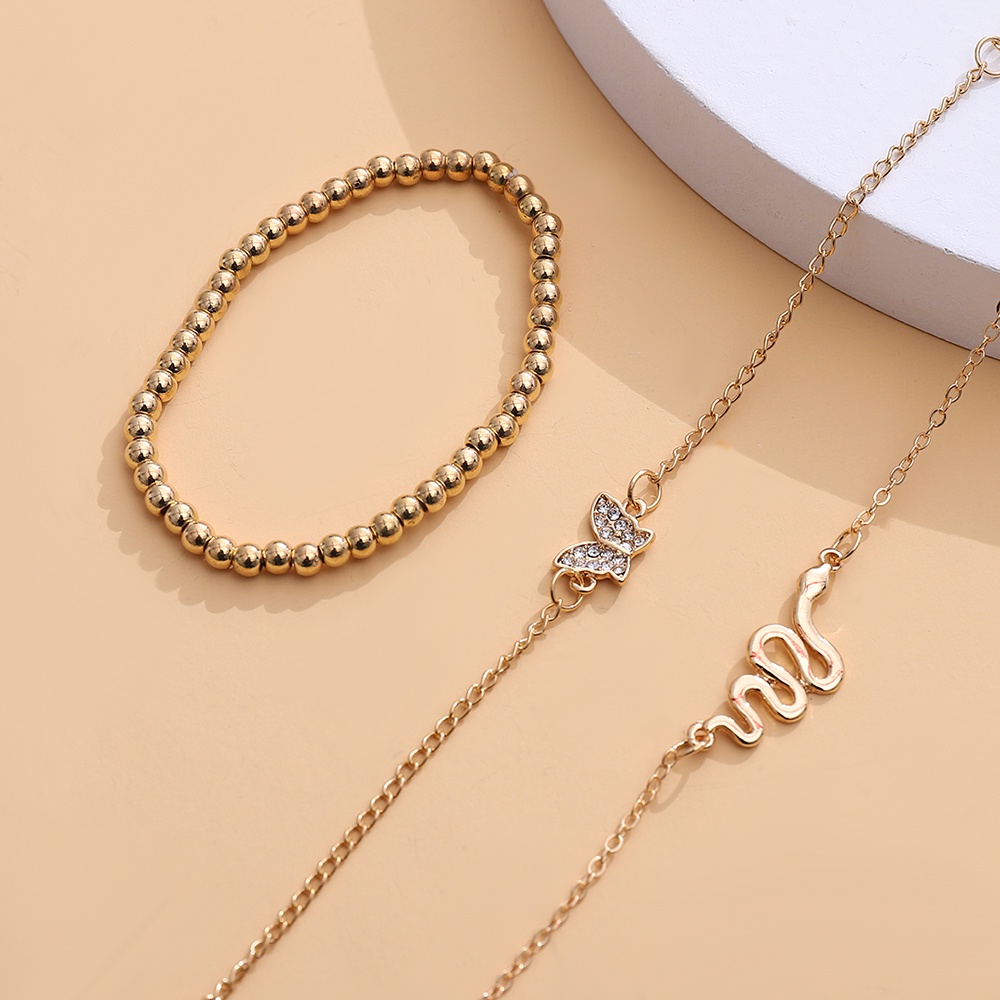 Set 3 Vòng Tay Đính Đá Phong Cách Retro Thời Trang Cho Nữ