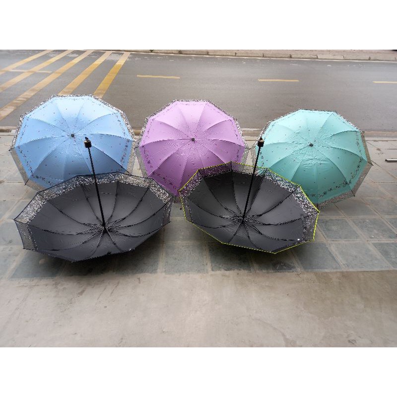 Ô viền ren nữ tính 2 lớp chống mưa nắng tốt