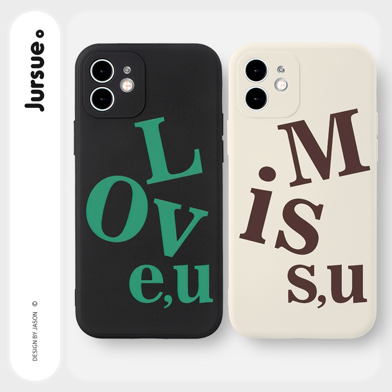 Ốp lưng JURSUE hình cặp đôi dễ thương đẹp độc lạ Cho iPhone 14 13 12 11 Pro Max SE 2020 X XR XS 8 7 ip 6S 6 Plus Y2246