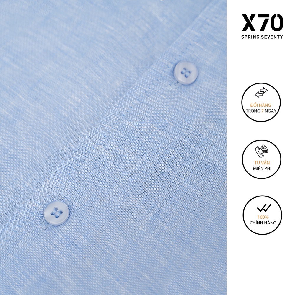 Áo Sơ Mi Linen Nam Trơn Kiểu Dáng Tay Dài Thiết Kế Thời Trang X70 - 07740002