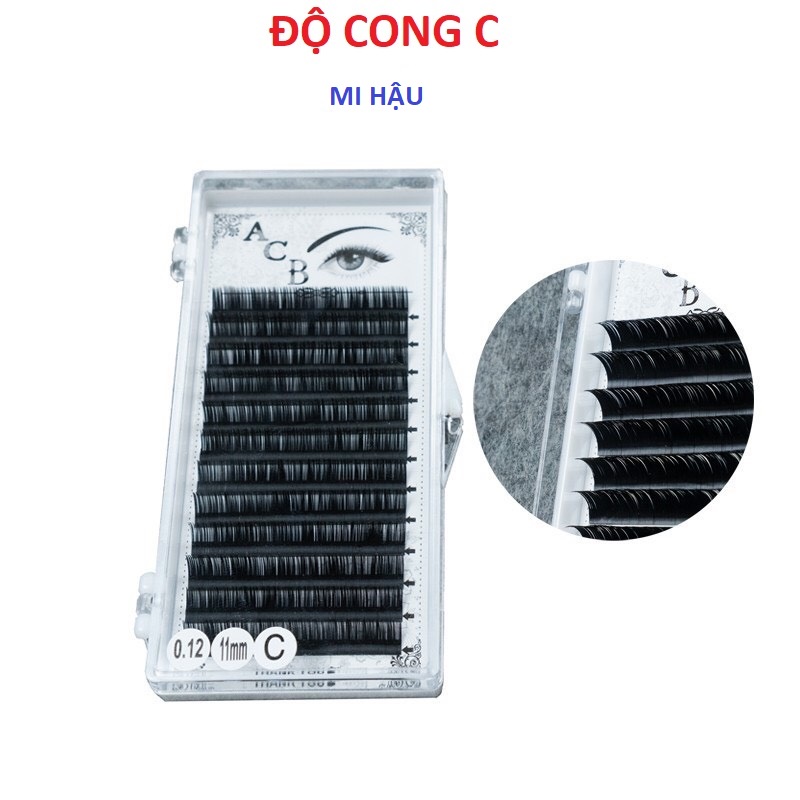Mi ACB Độ Cong C, Chất Mi Silk Hàn, Mềm Dễ Bắt Keo, Nối Classic, Hộp ,Khay Lông Mi Tạo Fan,Tập Nối,Phụ Liệu Mi Hậu