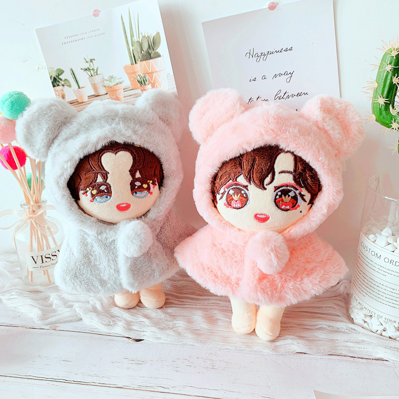 Doll Clothes Suit Puppet Cloth Panda Shawl Pink Grey Cape Suit 20cm Baby Doll Dress Up