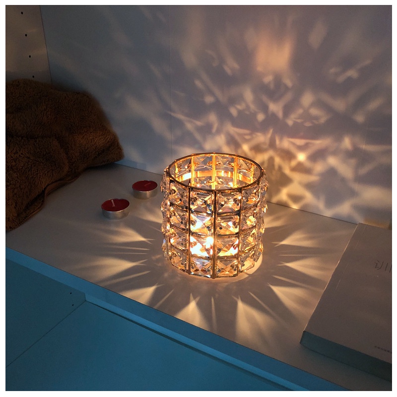 Cốc Đựng Cọ Trang Điểm Pha Lê Decor Nation Cốc Đựng Nến Lấp Lánh| Phụ Kiện Trang Điểm