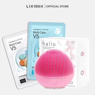 Máy Rửa Mặt Da Nhạy Cảm Halio Sensitive Hồng Nhạt Tặng 2 Mặt Nạ Lixibox