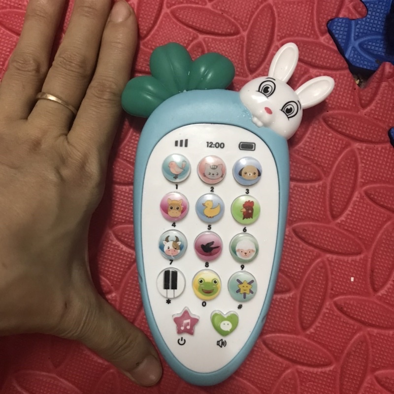 Điện Thoại Thỏ có Đèn và Nhạc màu Xanh- Đồ Chơi Cho bé