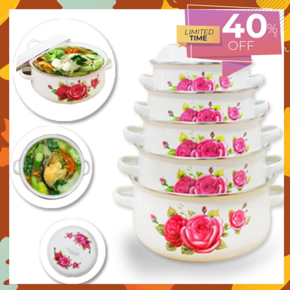 Bộ 5 Nồi Tráng Men Cao Cấp MK297- thanh lý trưng bày