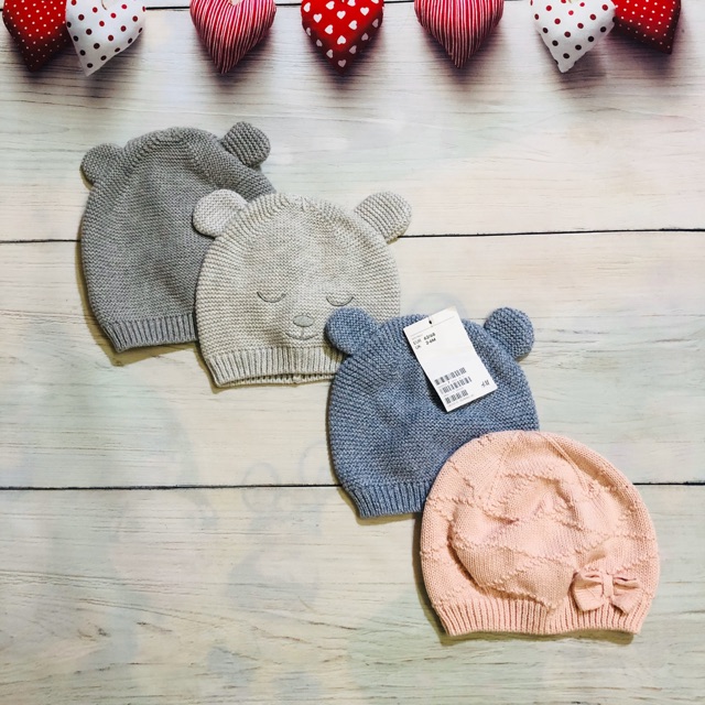 Mũ len tai gấu H&M sz 0-2y