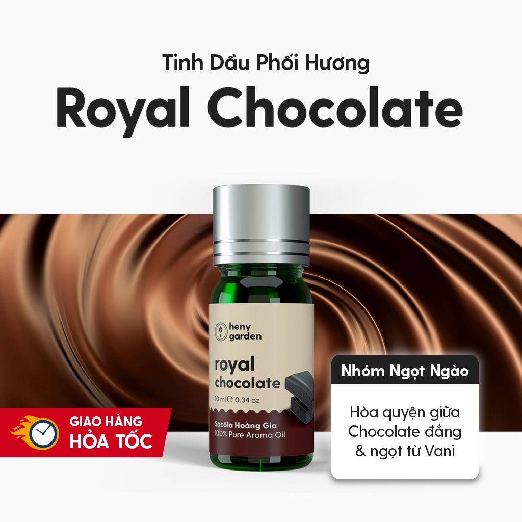 Tinh Dầu Phối Hương Royal Chocolate (Ngọt Bùi) Làm Nến Thơm, Xông Thơm Phòng HENY GARDEN