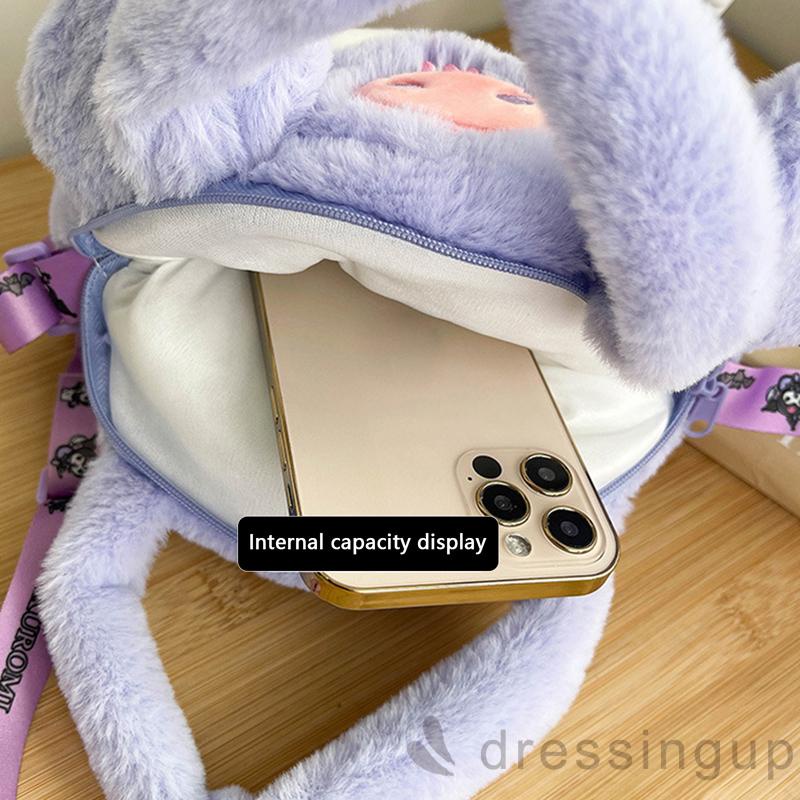 Túi đeo chéo vai hình chú chó/thỏ hoạt hình nhồi bông dễ thương xinh xắn cho nữ