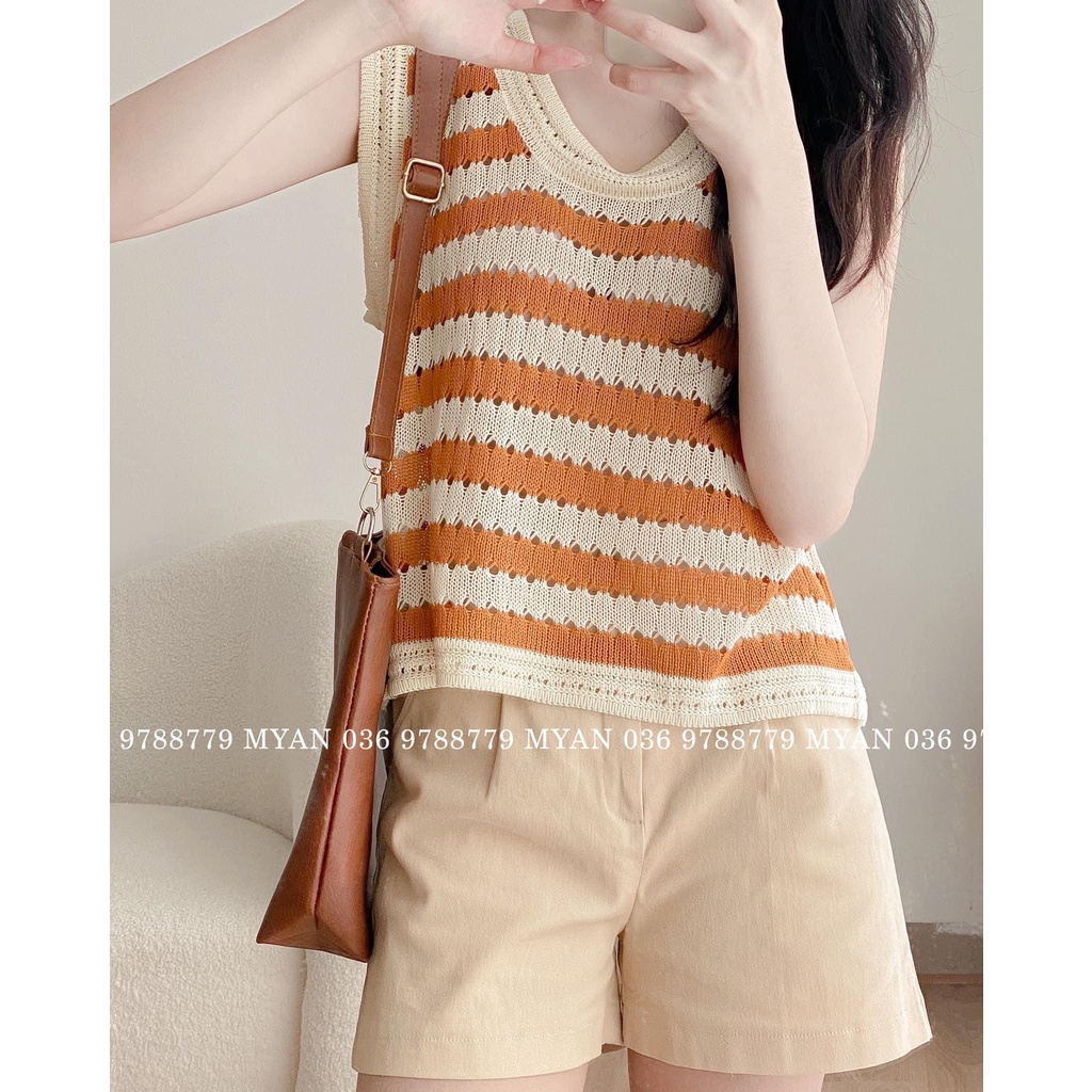 Áo ba lỗ len móc HOTTREND Hàn Quốc 2022