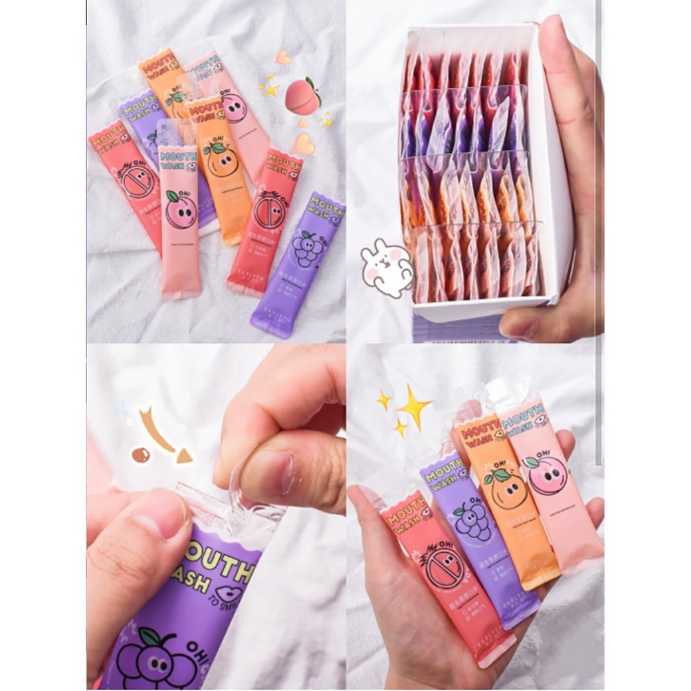 Hộp 28 nước súc miệng men vi sinh BOBOTIAO loại bỏ hơi thở có mùi dùng một lần nhỏ gọn Earlyth