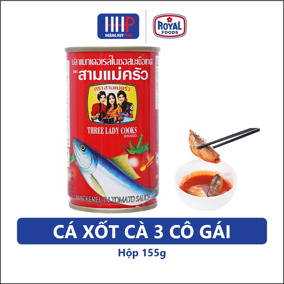 Date mới nhất 2024 - CÁ MÒI SỐT CÀ 3 CÔ GÁI 155g (cá hộp Thái lan)