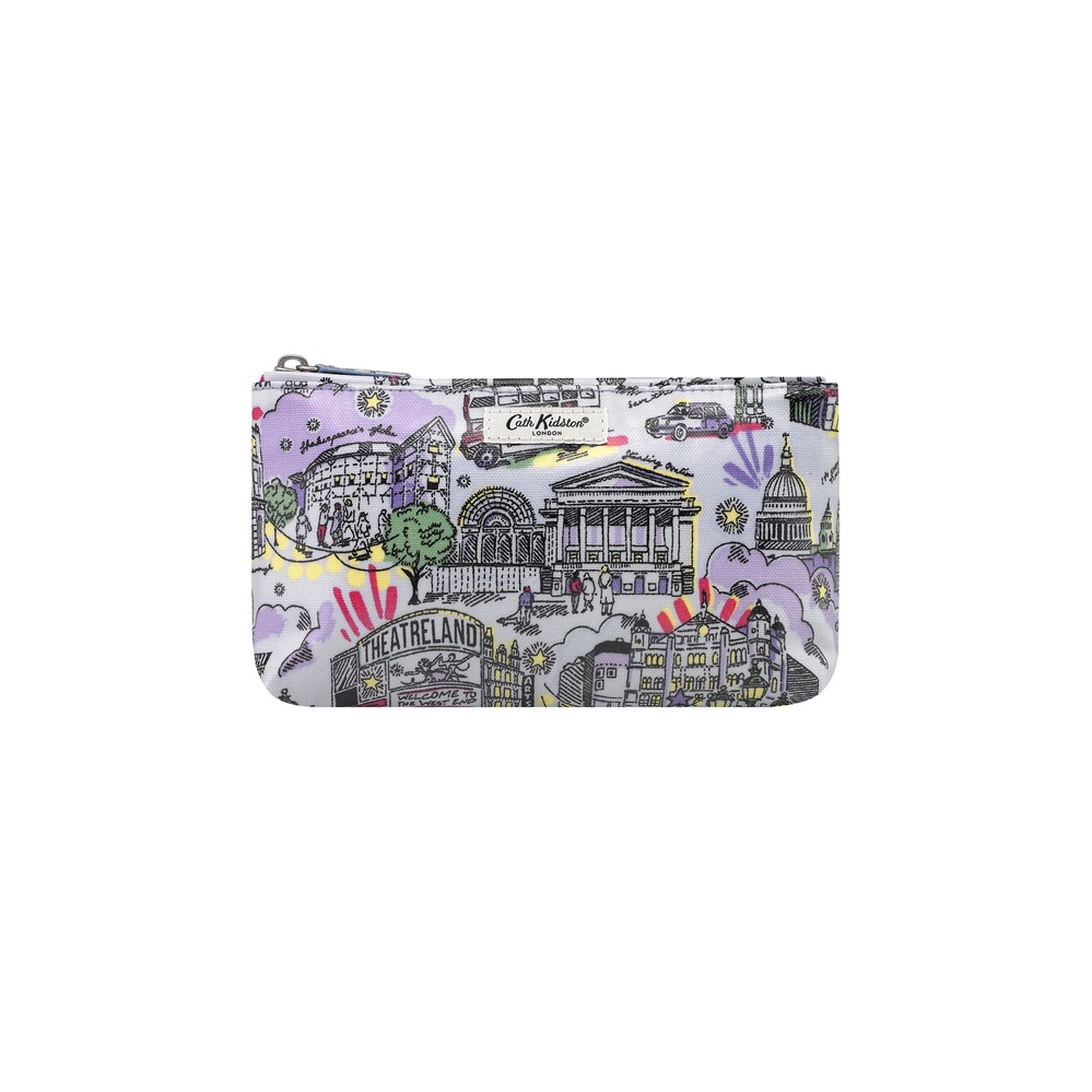 Cath Kidston - Túi đựng mỹ phẩm/Zip Make Up Bag - London West End Small - Lilac/Grey -1042658