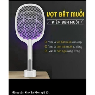 Vợt bắt muỗi kiêm đèn bắt muỗi, đèn ngủ sang trọng