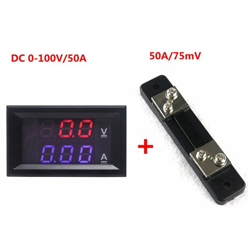 Máy đo vôn kế và dòng điện kỹ thuật số DC 0-100V 10A 50A 100A chất lượng cao