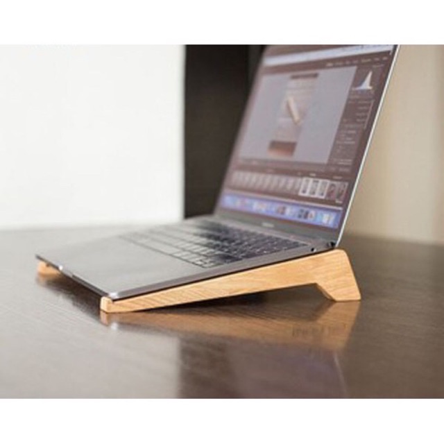 Kệ đỡ laptop bằng gỗ cao cấp, bề mặt sơn sáng bóng mịn, chống xước.