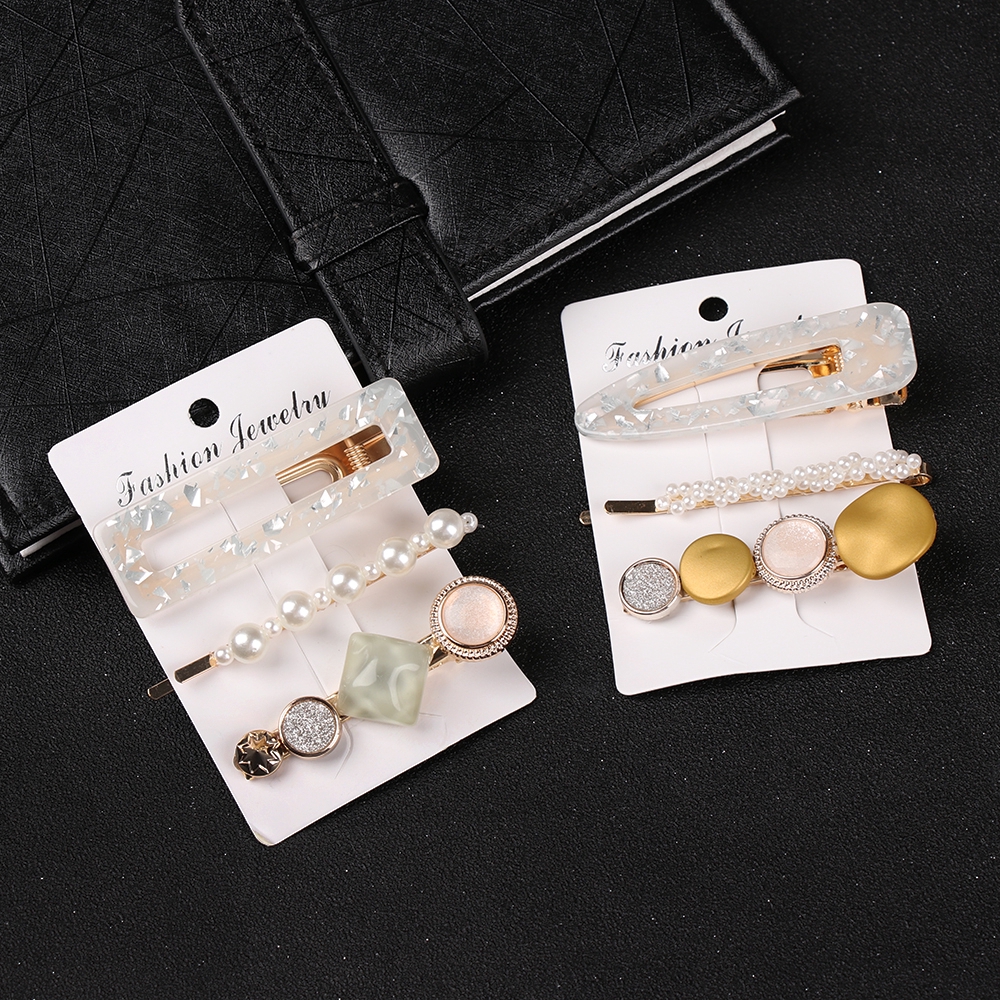 Set 3 kẹp tóc trang trí ngọc trai thanh lịch trẻ trung