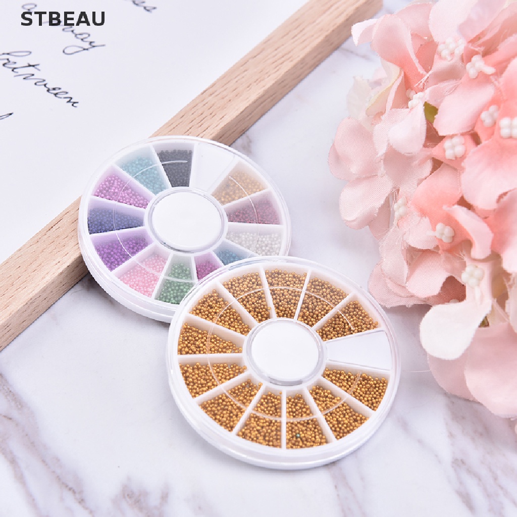 [Hàng mới về] Hộp bánh xe đựng hạt kim cương giả 3D hình trứng cá dùng trang trí móng tay