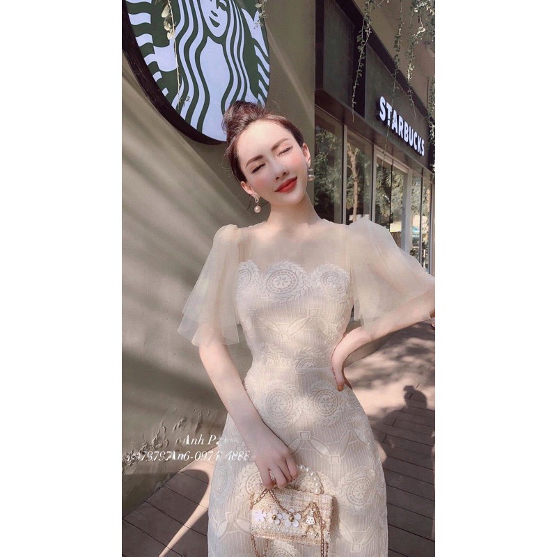 VÁY REN HOA 2 LỚP CAO CẤP