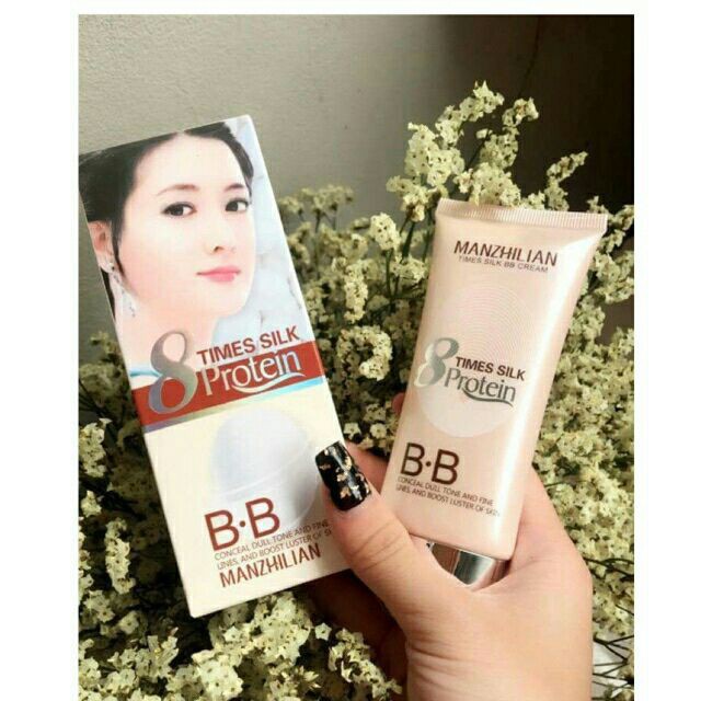 Kem nền trắng da tơ tằm BB cream Manzhilian 8 time silk protein