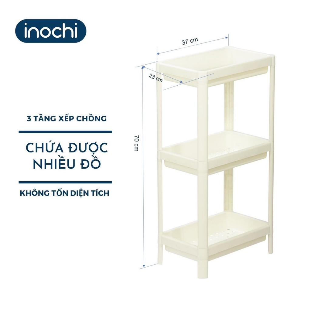 Kệ Nhựa 3 Tầng INOCHI Chất Liệu Chắc Chắn Dùng Làm Giá Để Đồ Nhà Tắm Phòng Ngủ