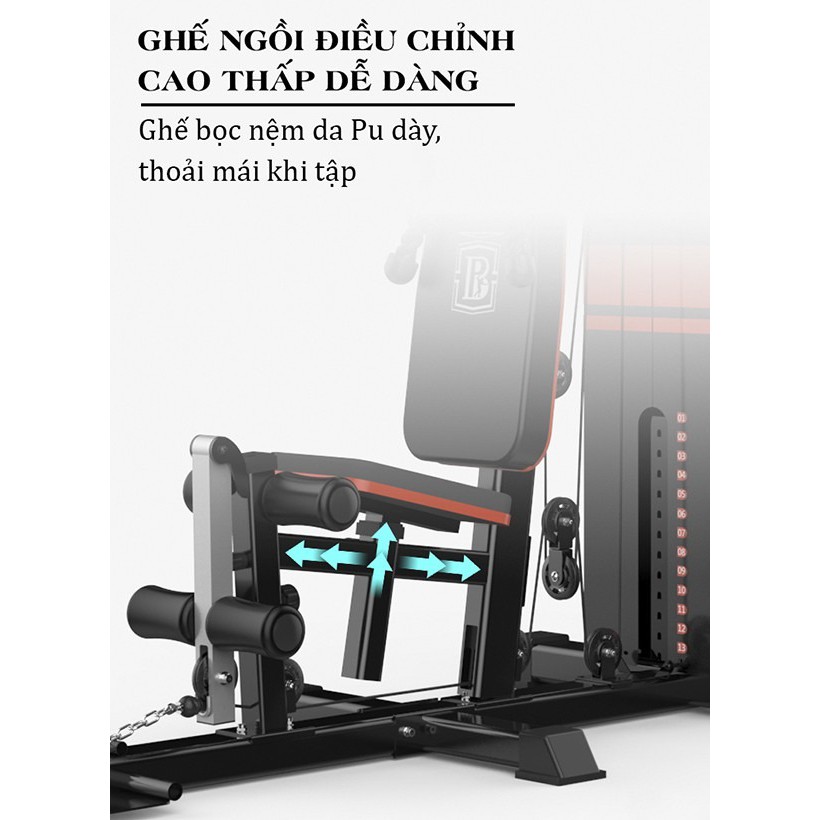Giàn tạ đa năng tập ngực, kéo xô, tập tay, đá chân, xà đơn tại nhà HQ708 nhập khẩu chính hãng - SÀI GÒN SPORT
