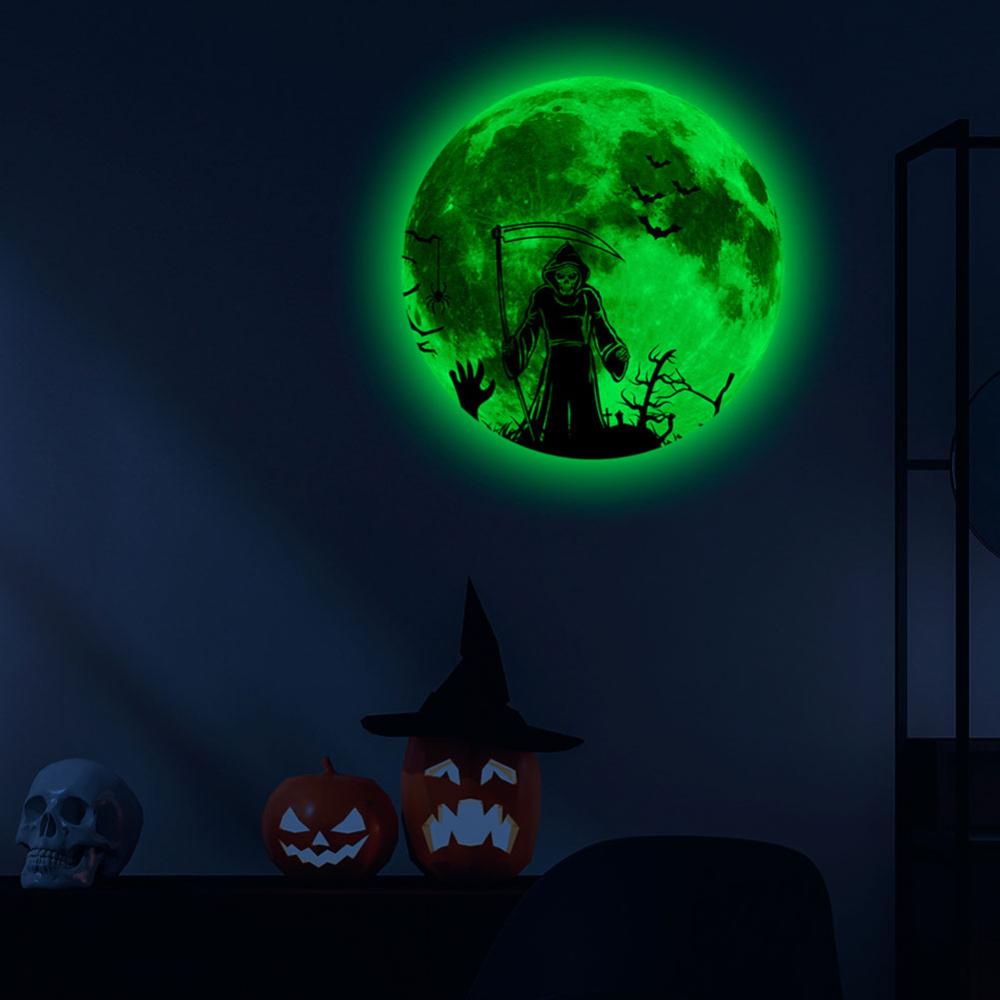 Đề Can Dạ Quang 30cm Hình Mặt Trăng Trang Trí Halloween K1R4