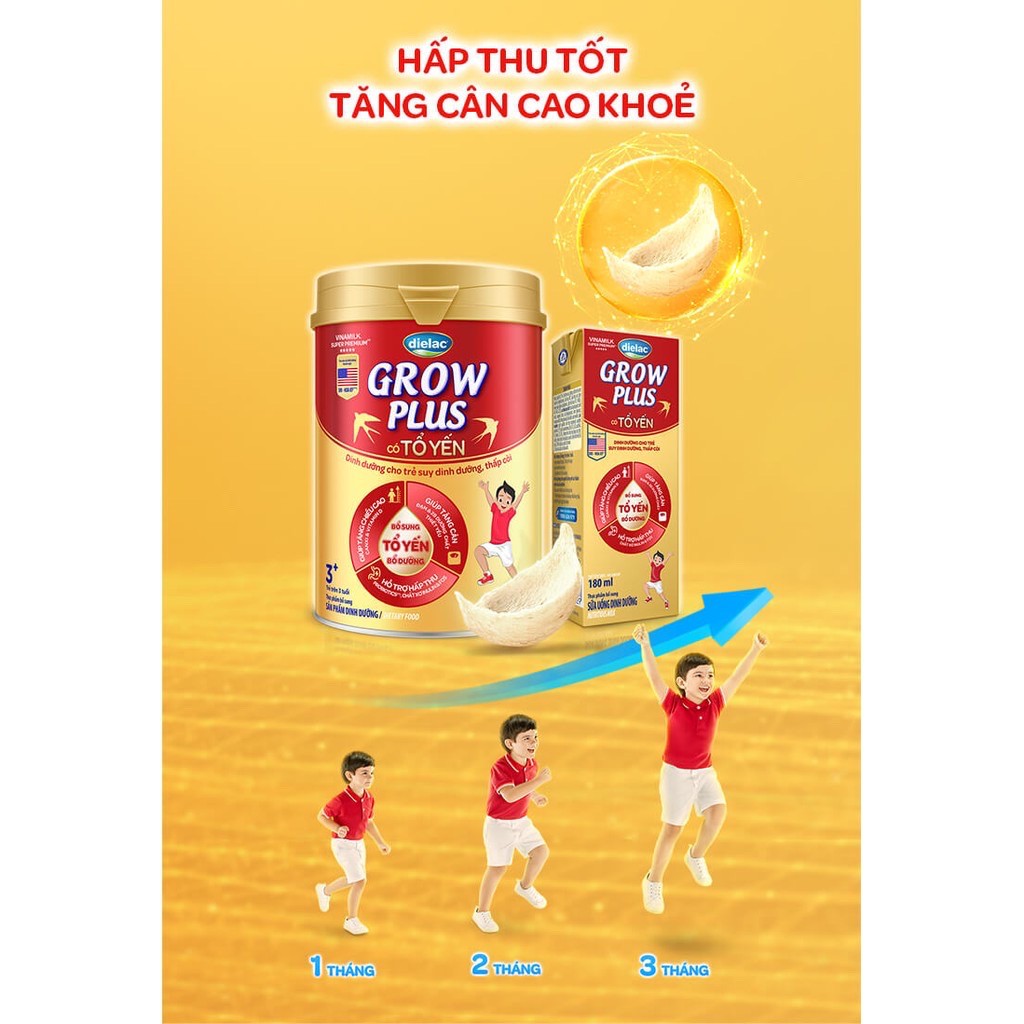 [Tang 1 bộ boing]Sữa Growplus Grow plus Tổ Yến 3+ 850g [Cho trẻ từ 3 tuổi trở lên]