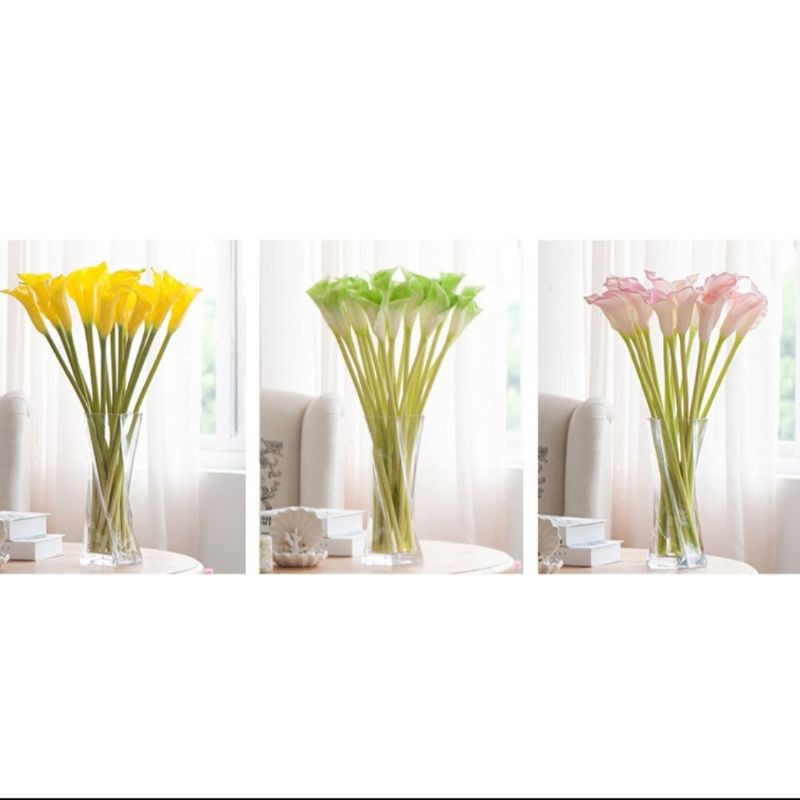 Hoa giả- hoa rum calla lily cao su cao cấp cành dài 70 cm siêu đẹp