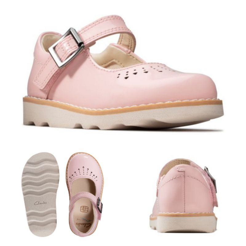 - Giày Bé Gái / Clarks Crown Jump K - Màu Hồng Bóng