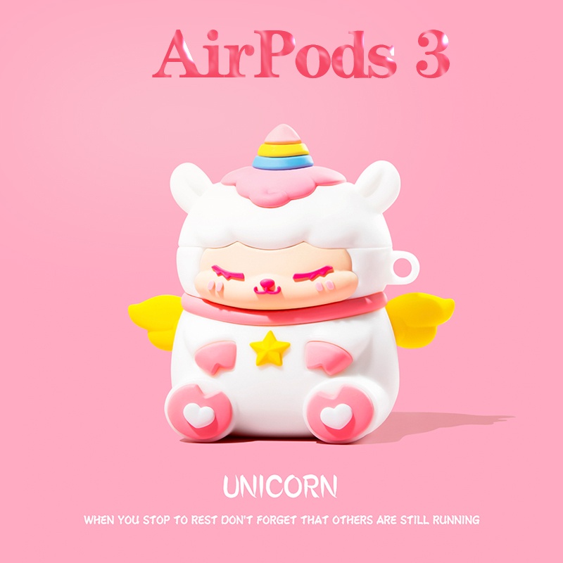 Vỏ Bảo Vệ Hộp Sạc Tai Nghe Airpods 3 Pro 2 3 Họa Tiết Hoạt Hình Kỳ Lân Nhiều Màu Dễ Thương Ốp