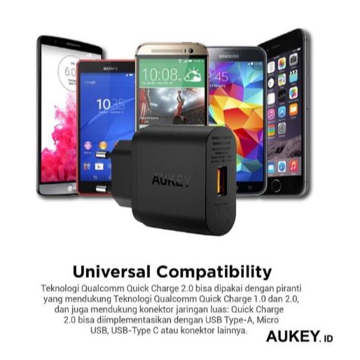 Bộ sạc nhanh 18W QC2.0 Aukey Qualcomm