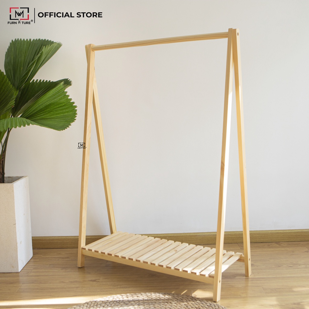 Giá treo quần áo chữ a lắp ráp 1 tầng size ngang 1 mét - A hanger 1F thương hiệu MW FURNITURE - Nội thất căn hộ