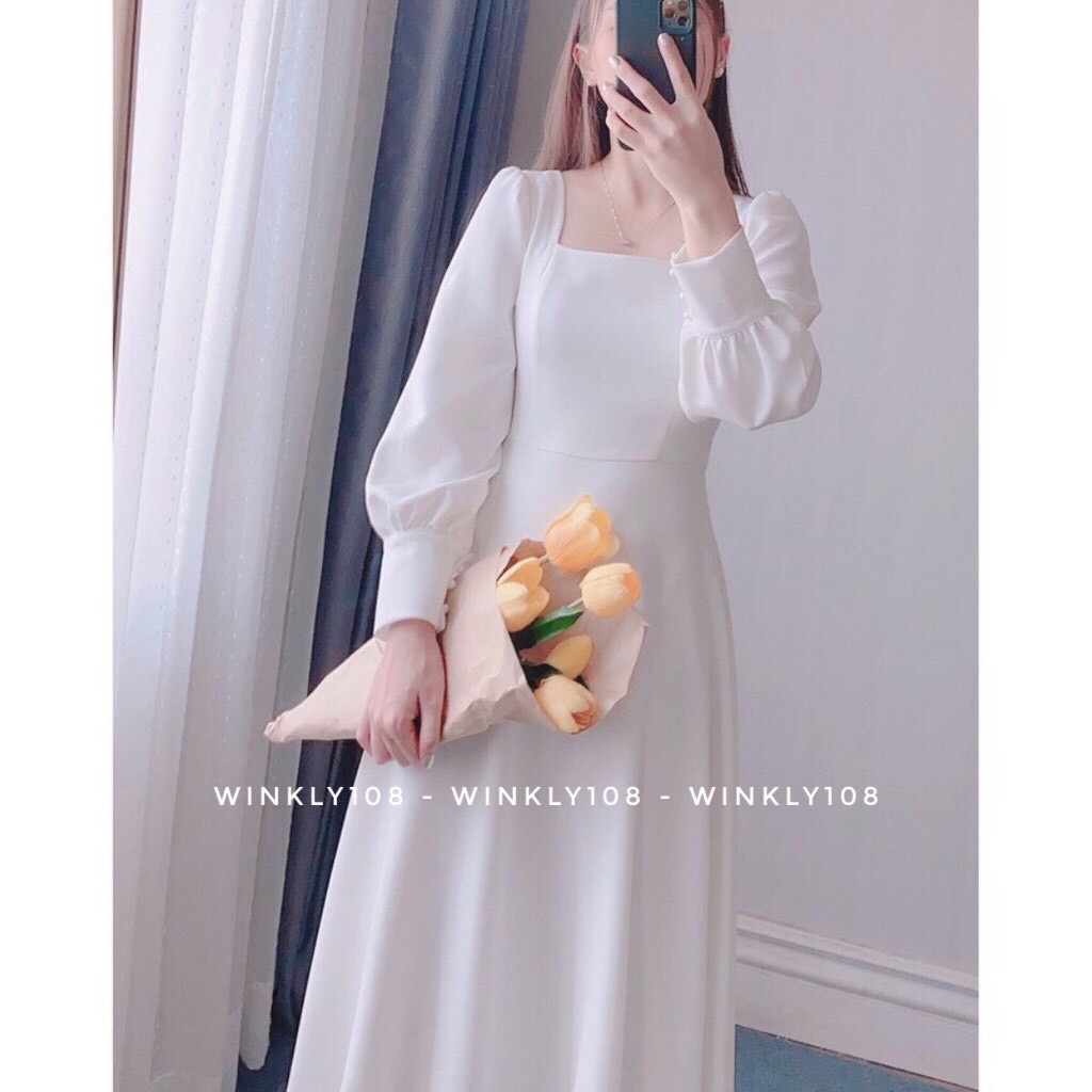 [Ảnh thật] Đầm - Váy trắng maxi viền ren hạt thắt nơ tiểu thư siêu xinh | BigBuy360 - bigbuy360.vn
