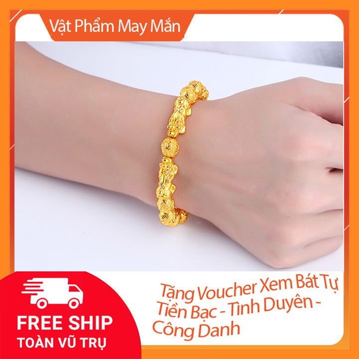 Vòng tay Tỳ Hưu mạ vàng -Tặng voucher xem bát tự miễn phí