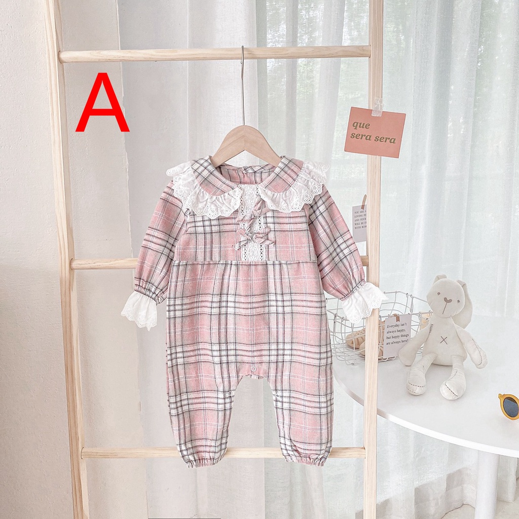 Áo liền quần Sanlutoz dài tay kẻ sọc kiểu công chúa mùa đông bằng vải bông cho bé gái