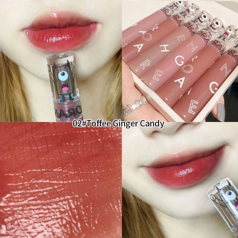 Son Bóng Hiệu Ứng Gương Màu Cam Dưỡng Ẩm Lâu Trôi Không Thấm Nước