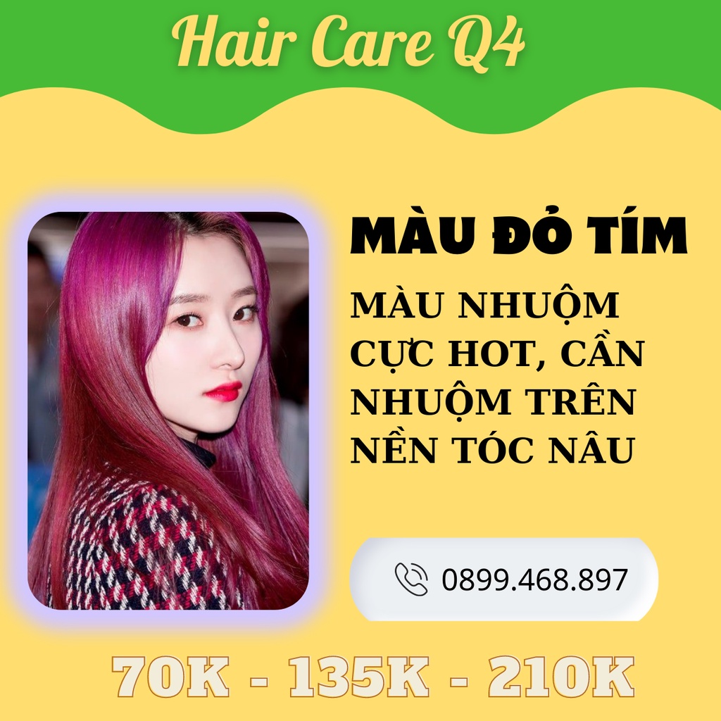 Thuốc Nhuộm Tóc Màu Tím Đỏ, Đỏ Ánh Tím, Đỏ Rượu Vang - Hair Care Q4