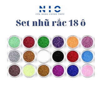 Set 18 hũ nhũ rắc nail [ cửa hàng dụng cụ nối mi , dụng cụ làm móng , keo nối mi , sơn gel , móng giả ]