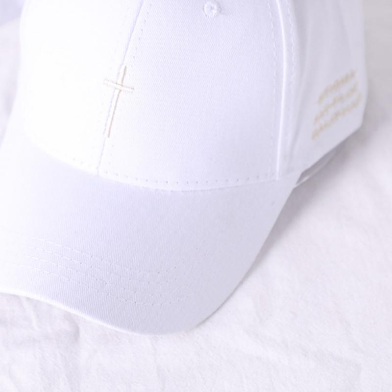 Mũ lưỡi trai thêu hình thánh giá màu trắng/ đen phong cách đường phố cho nam