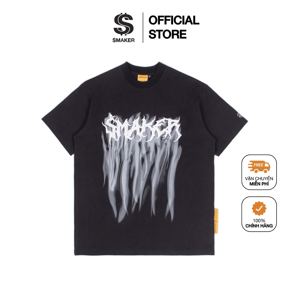 Áo thun cotton nam nữ Unisex form rộng tay lỡ, local brand chính hãng, in nổi bột 3D - "THE SMOKEY LIFE" TEE