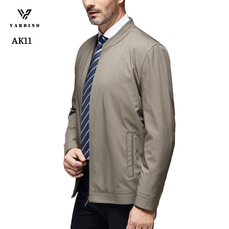 Áo khoác nam chính hãng VARDINO cổ đứng dựng tàu vạt bằng dáng ôm xuông suông vừa màu xanh than trung niên cao cấp ak10 | BigBuy360 - bigbuy360.vn