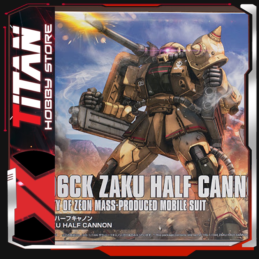 Mô hình Lắp Ráp Nhựa Gunpla HG 1/144 Zaku Half Cannon Gundam Origin ver Bandai Japan ( Logo Xanh )